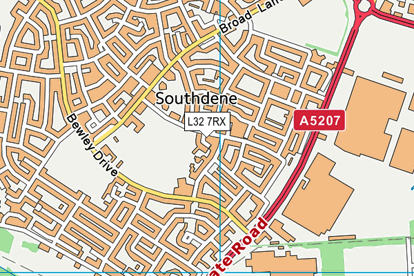 L32 7RX map - OS VectorMap District (Ordnance Survey)