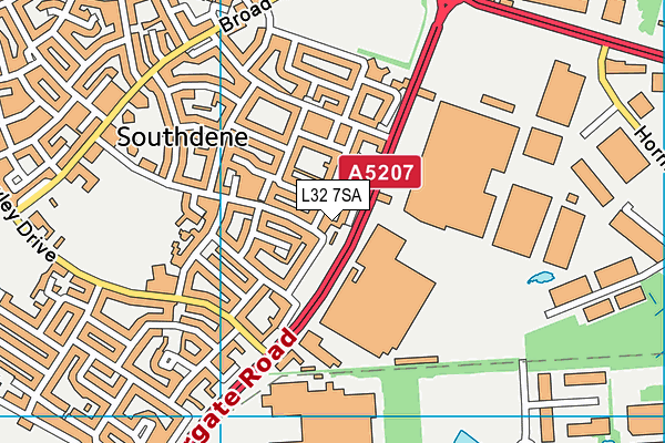 L32 7SA map - OS VectorMap District (Ordnance Survey)