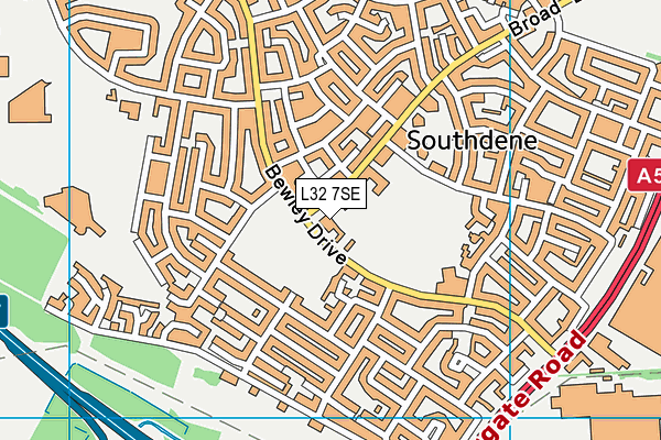 L32 7SE map - OS VectorMap District (Ordnance Survey)
