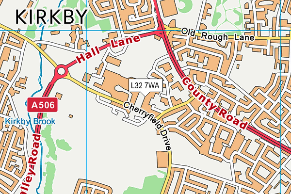 L32 7WA map - OS VectorMap District (Ordnance Survey)