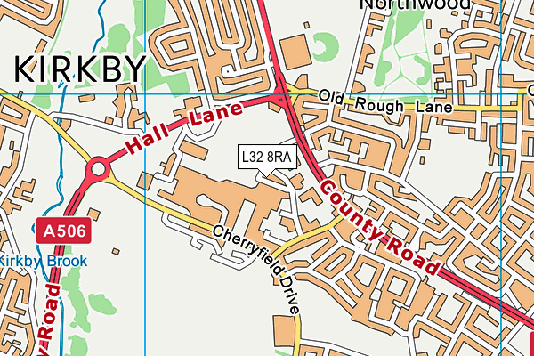 L32 8RA map - OS VectorMap District (Ordnance Survey)