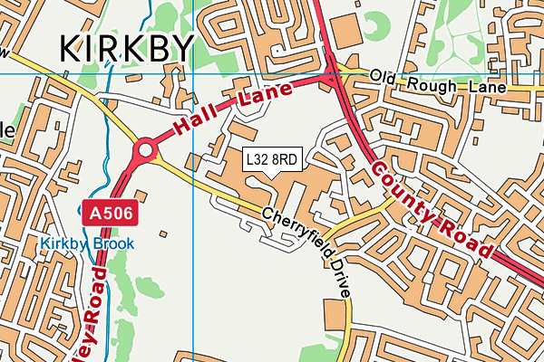 L32 8RD map - OS VectorMap District (Ordnance Survey)