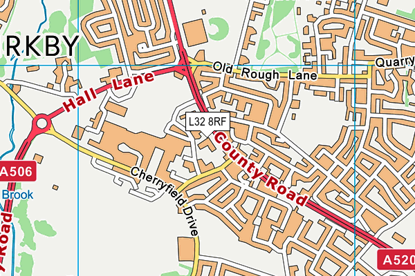 L32 8RF map - OS VectorMap District (Ordnance Survey)