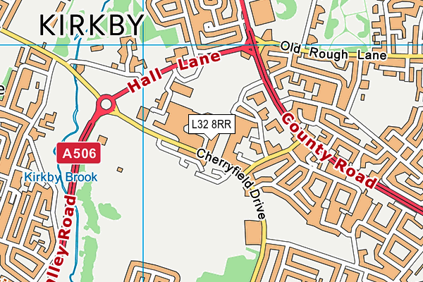 L32 8RR map - OS VectorMap District (Ordnance Survey)