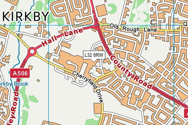 L32 8RW map - OS VectorMap District (Ordnance Survey)