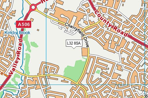L32 8SA map - OS VectorMap District (Ordnance Survey)