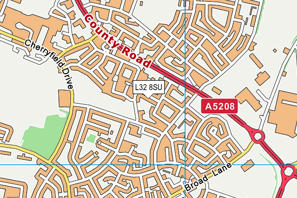L32 8SU map - OS VectorMap District (Ordnance Survey)