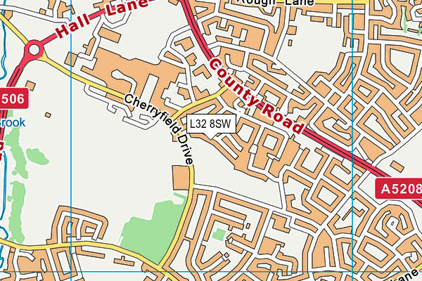 L32 8SW map - OS VectorMap District (Ordnance Survey)
