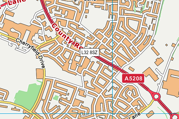 L32 8SZ map - OS VectorMap District (Ordnance Survey)