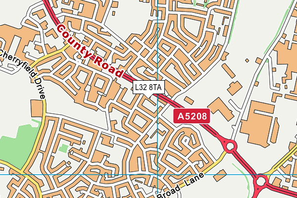 L32 8TA map - OS VectorMap District (Ordnance Survey)