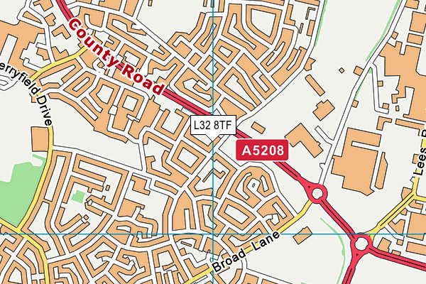 L32 8TF map - OS VectorMap District (Ordnance Survey)