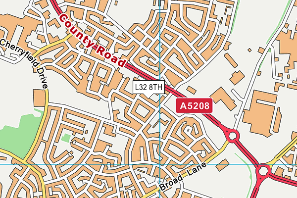 L32 8TH map - OS VectorMap District (Ordnance Survey)