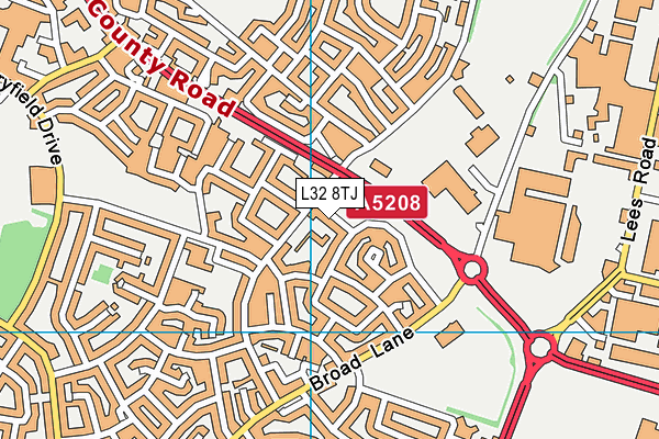 L32 8TJ map - OS VectorMap District (Ordnance Survey)