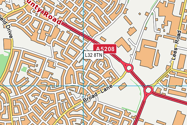 L32 8TN map - OS VectorMap District (Ordnance Survey)