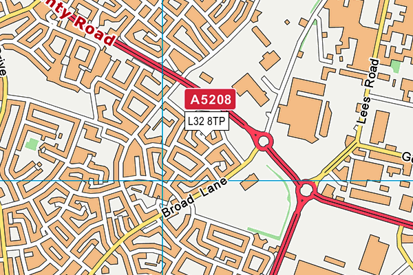 L32 8TP map - OS VectorMap District (Ordnance Survey)