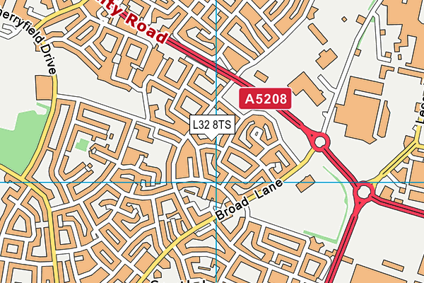 L32 8TS map - OS VectorMap District (Ordnance Survey)