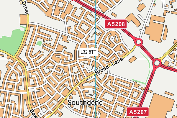 L32 8TT map - OS VectorMap District (Ordnance Survey)