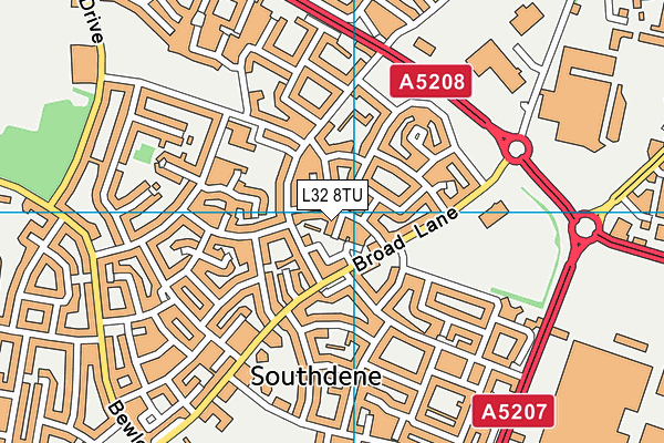 L32 8TU map - OS VectorMap District (Ordnance Survey)