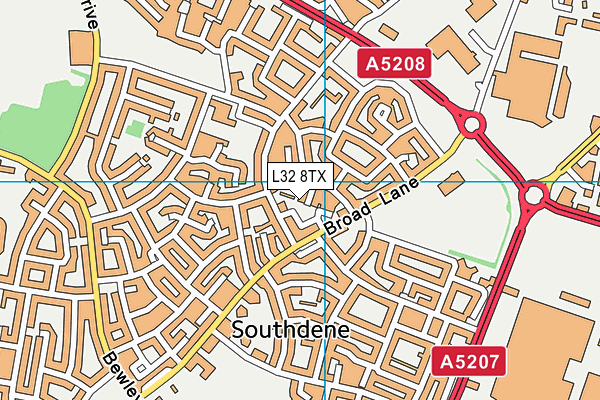 L32 8TX map - OS VectorMap District (Ordnance Survey)