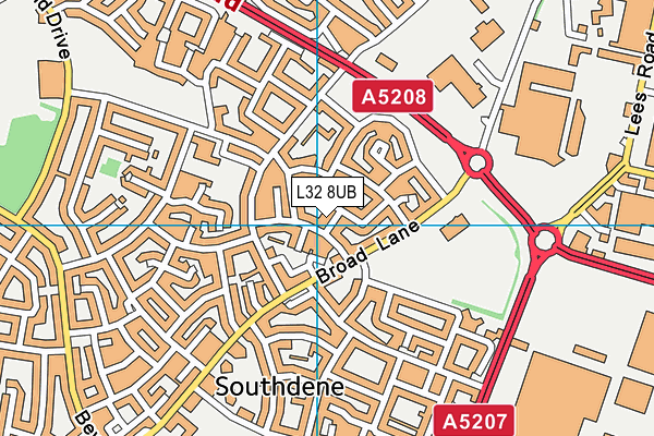 L32 8UB map - OS VectorMap District (Ordnance Survey)