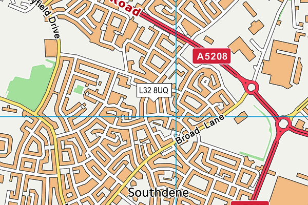L32 8UQ map - OS VectorMap District (Ordnance Survey)