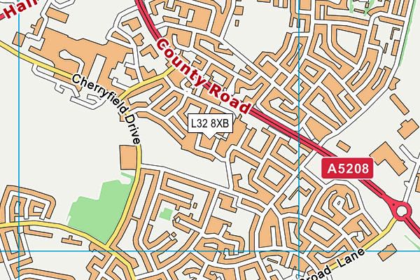 L32 8XB map - OS VectorMap District (Ordnance Survey)