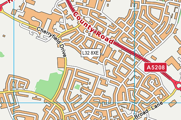 L32 8XE map - OS VectorMap District (Ordnance Survey)