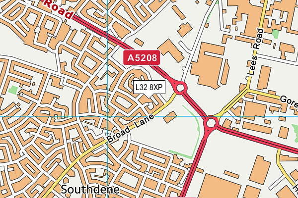 L32 8XP map - OS VectorMap District (Ordnance Survey)