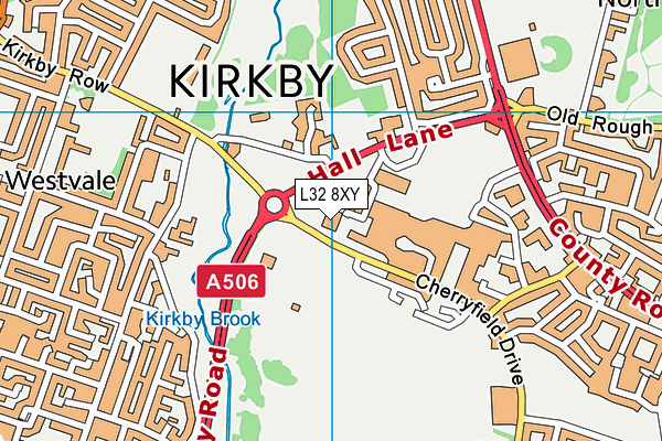 L32 8XY map - OS VectorMap District (Ordnance Survey)