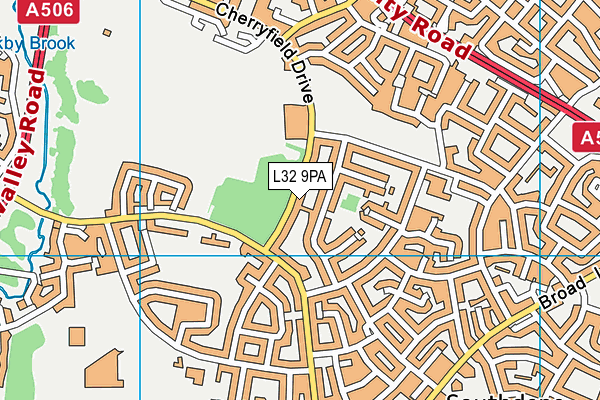 L32 9PA map - OS VectorMap District (Ordnance Survey)