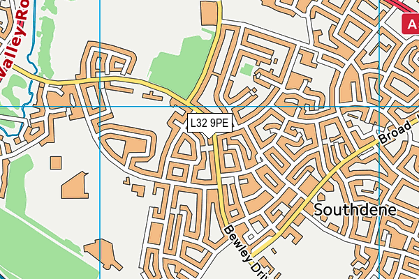 L32 9PE map - OS VectorMap District (Ordnance Survey)