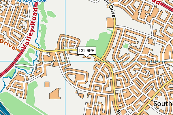 St Joseph the Worker Catholic Primary School map (L32 9PF) - OS VectorMap District (Ordnance Survey)