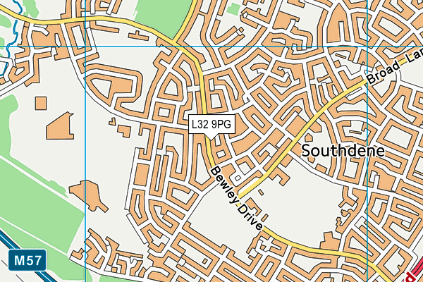 L32 9PG map - OS VectorMap District (Ordnance Survey)