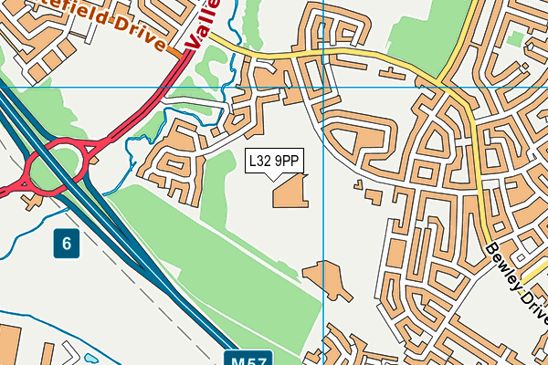 Kirkby High School map (L32 9PP) - OS VectorMap District (Ordnance Survey)