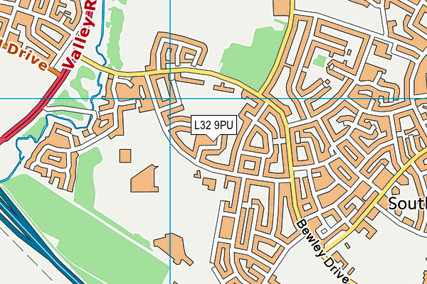 L32 9PU map - OS VectorMap District (Ordnance Survey)