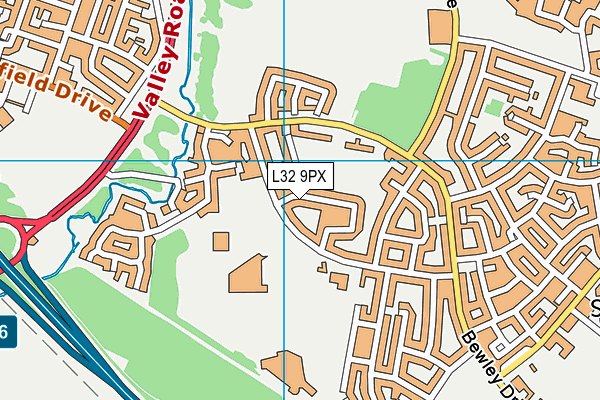 L32 9PX map - OS VectorMap District (Ordnance Survey)