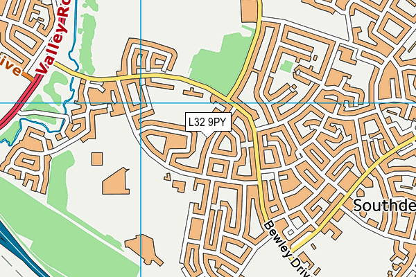 L32 9PY map - OS VectorMap District (Ordnance Survey)