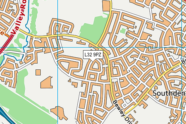 L32 9PZ map - OS VectorMap District (Ordnance Survey)