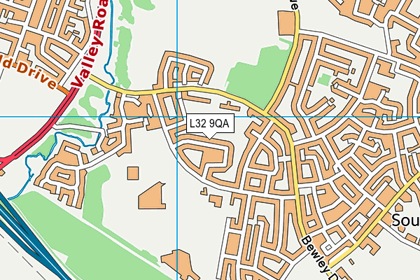 L32 9QA map - OS VectorMap District (Ordnance Survey)