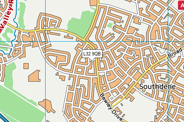 L32 9QB map - OS VectorMap District (Ordnance Survey)