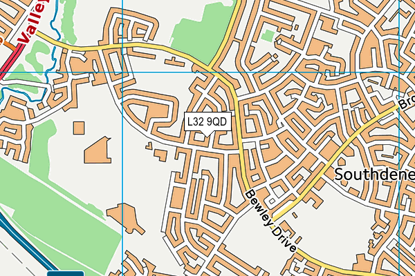 L32 9QD map - OS VectorMap District (Ordnance Survey)