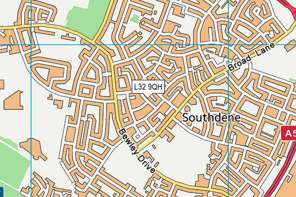 L32 9QH map - OS VectorMap District (Ordnance Survey)