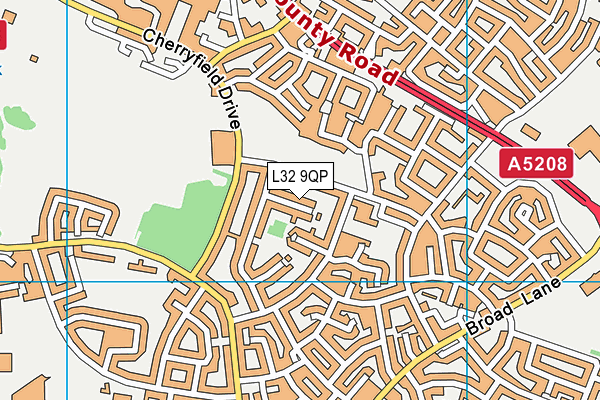 L32 9QP map - OS VectorMap District (Ordnance Survey)