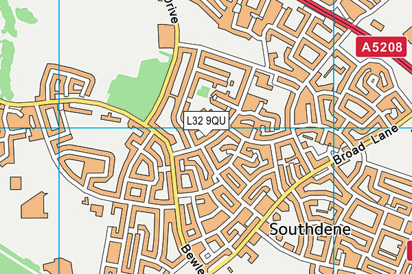 L32 9QU map - OS VectorMap District (Ordnance Survey)