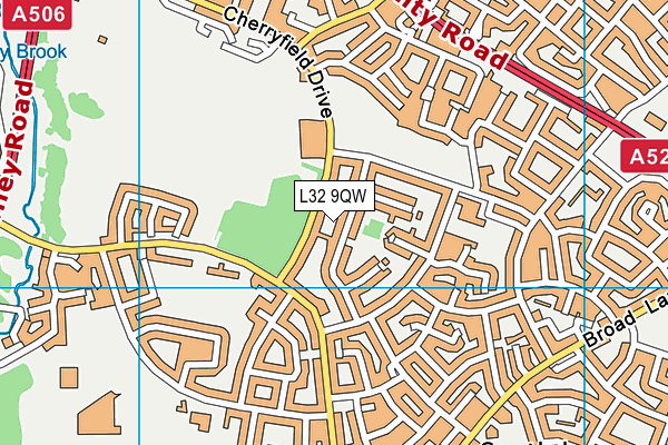 L32 9QW map - OS VectorMap District (Ordnance Survey)