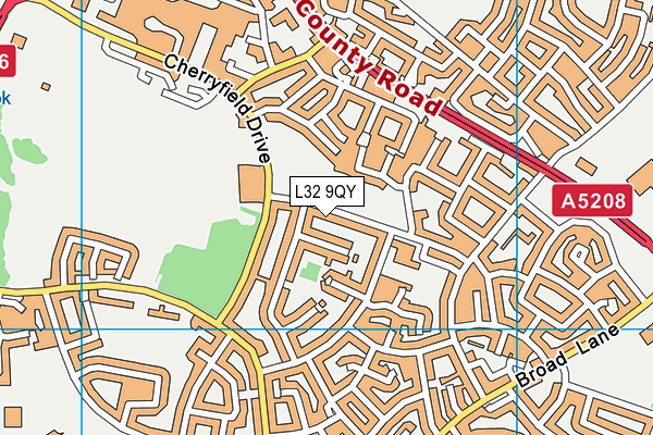 L32 9QY map - OS VectorMap District (Ordnance Survey)