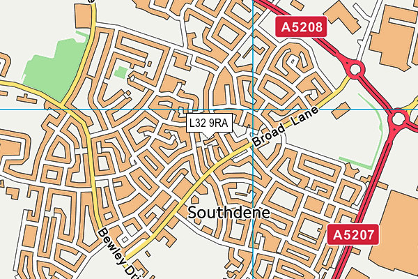 L32 9RA map - OS VectorMap District (Ordnance Survey)