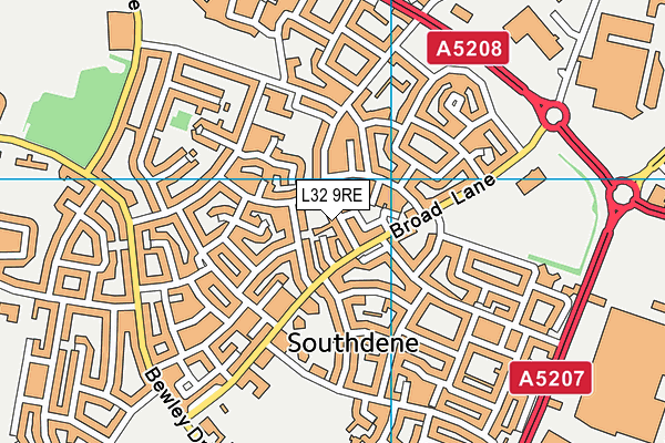 L32 9RE map - OS VectorMap District (Ordnance Survey)