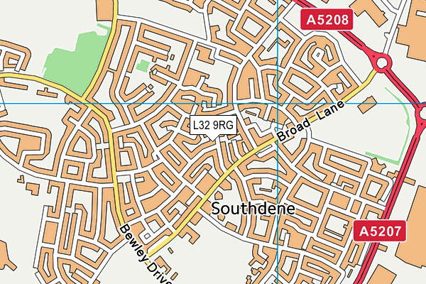 L32 9RG map - OS VectorMap District (Ordnance Survey)