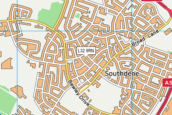 L32 9RN map - OS VectorMap District (Ordnance Survey)
